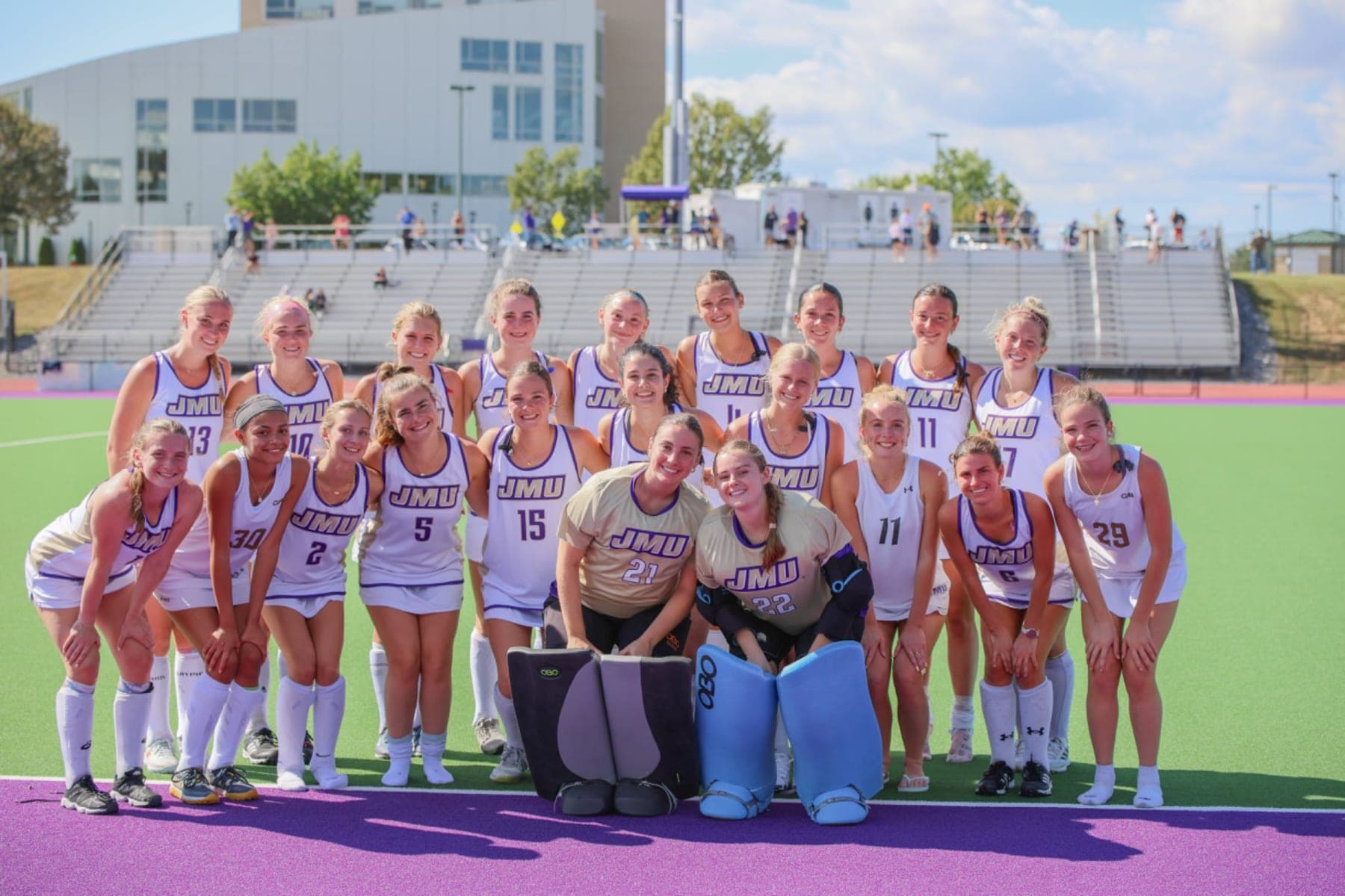 The JMU Club Field Hockey team on the home turf