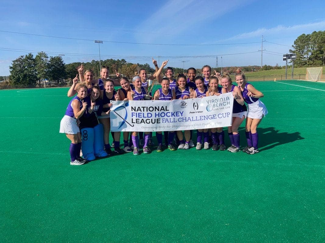 The team with the NFHL Fall Challenge Cup champions banner